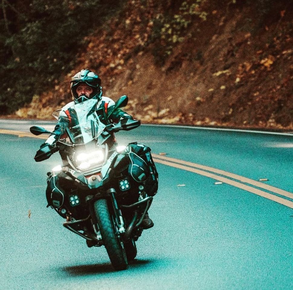 Motocapra riding down the Pacific Coast Highway